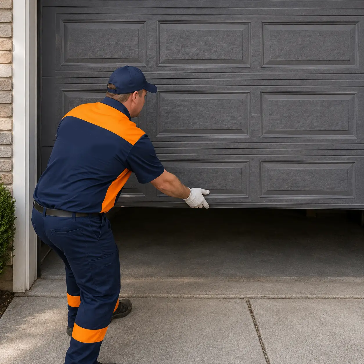 Emergency garage door technician handling urgent on-site repairs