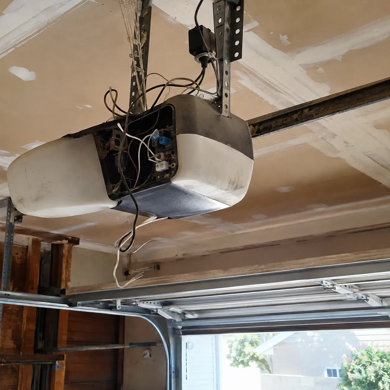 Garage door opener system during professional diagnostics