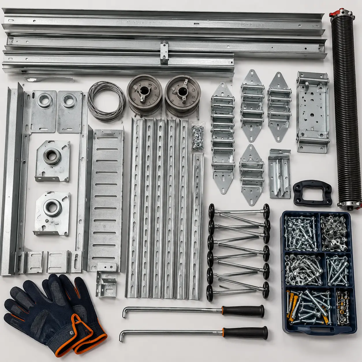 Heavy-duty garage door hardware and custom framing installation in Lawrence